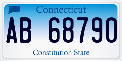 CT license plate AB68790