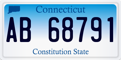CT license plate AB68791