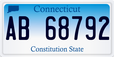 CT license plate AB68792