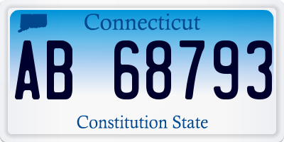 CT license plate AB68793