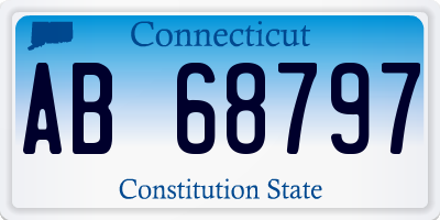 CT license plate AB68797