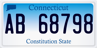 CT license plate AB68798