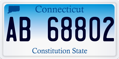 CT license plate AB68802