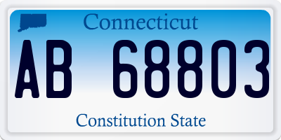 CT license plate AB68803