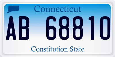 CT license plate AB68810