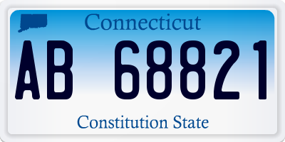 CT license plate AB68821