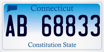 CT license plate AB68833