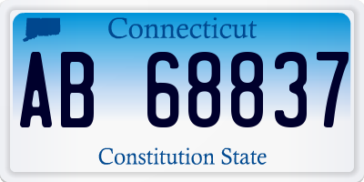 CT license plate AB68837
