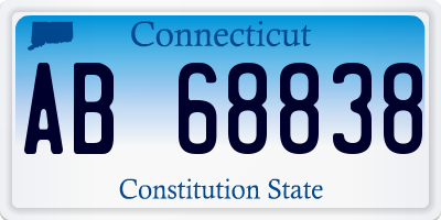 CT license plate AB68838