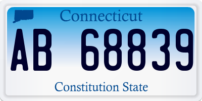 CT license plate AB68839