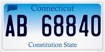 CT license plate AB68840