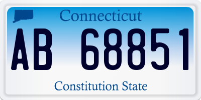 CT license plate AB68851