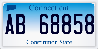 CT license plate AB68858