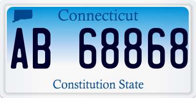 CT license plate AB68868