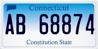 CT license plate AB68874