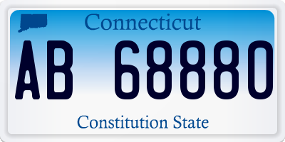 CT license plate AB68880