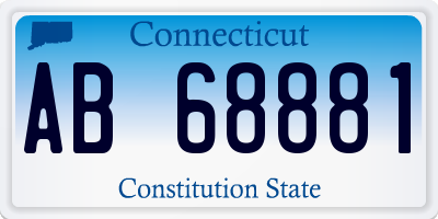 CT license plate AB68881