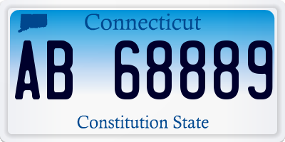 CT license plate AB68889