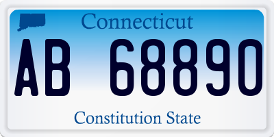 CT license plate AB68890