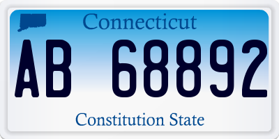 CT license plate AB68892