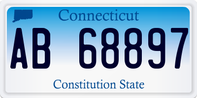 CT license plate AB68897