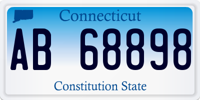 CT license plate AB68898