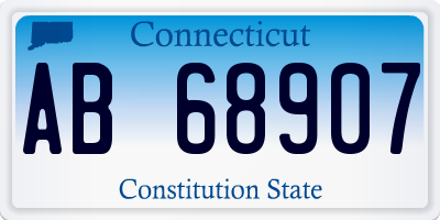 CT license plate AB68907
