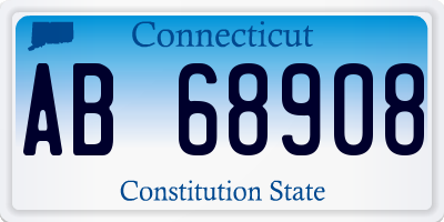 CT license plate AB68908