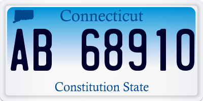 CT license plate AB68910