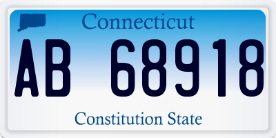 CT license plate AB68918