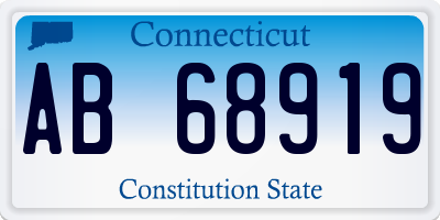 CT license plate AB68919