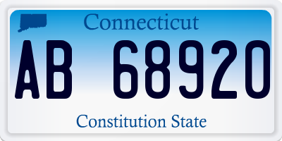 CT license plate AB68920