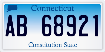 CT license plate AB68921