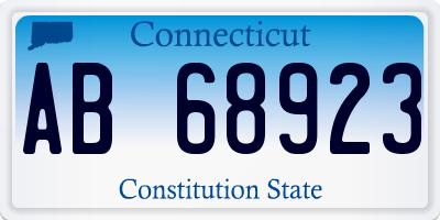 CT license plate AB68923