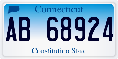 CT license plate AB68924