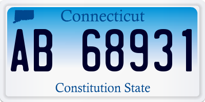 CT license plate AB68931