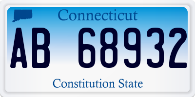 CT license plate AB68932