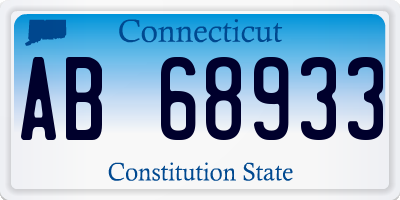 CT license plate AB68933
