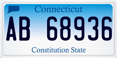 CT license plate AB68936