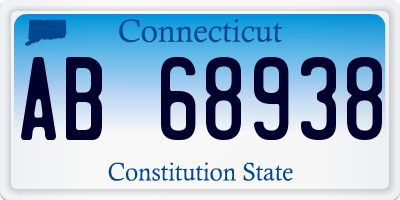 CT license plate AB68938
