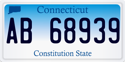 CT license plate AB68939