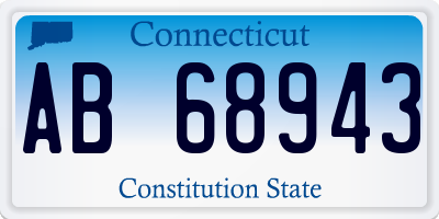 CT license plate AB68943