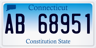 CT license plate AB68951