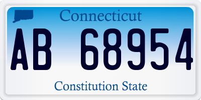CT license plate AB68954
