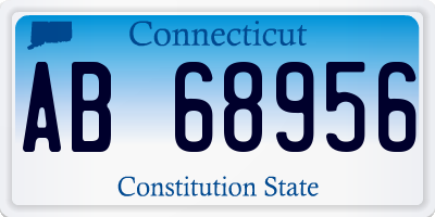 CT license plate AB68956