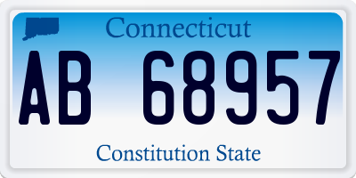 CT license plate AB68957