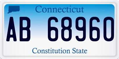 CT license plate AB68960