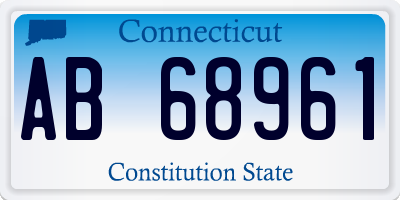 CT license plate AB68961