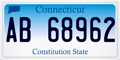 CT license plate AB68962