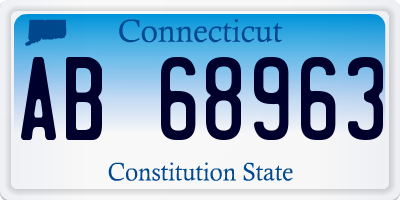 CT license plate AB68963